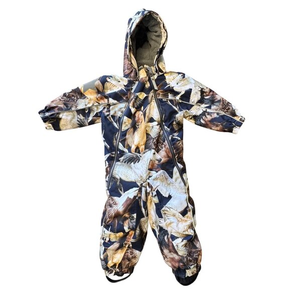 Molo Other - MOLO Polaris Snowsuit Girls 18 Mos 86 Pegasus Horses Insulated Winter Snow Suit